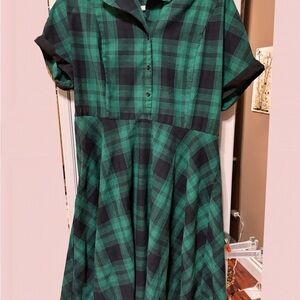 Green and Black Plaid women’s Dress
